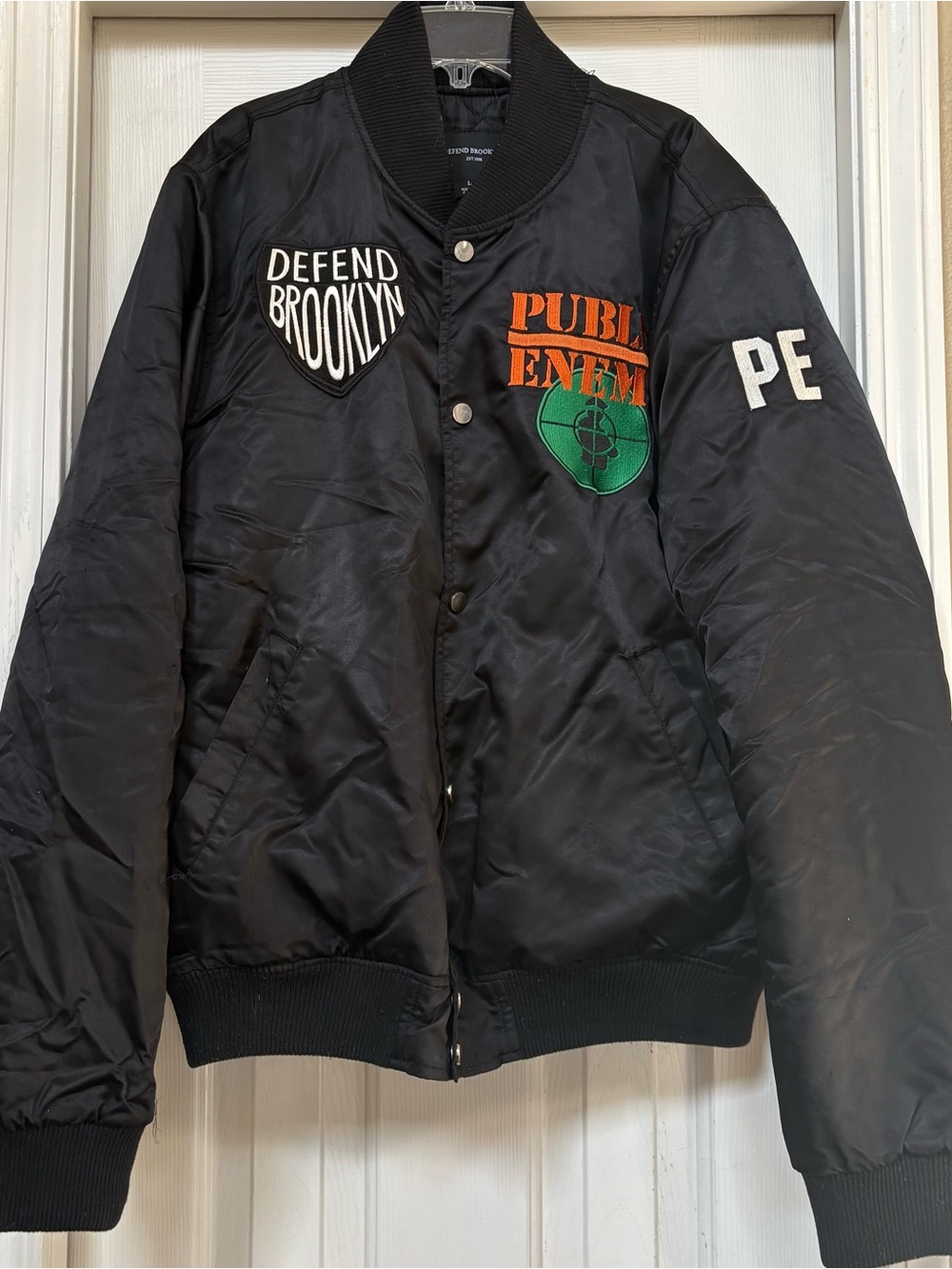 Brooklyn Cloth vintage old school Black Bomber Jacket with Patches